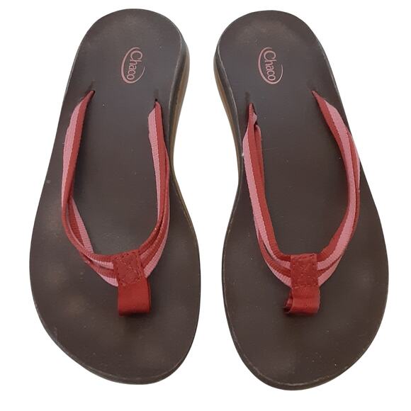 Chaco Flip X Comfort Thong Sandals Coral Brown Flip Flops Womens 8 Outdoors - Picture 2 of 5